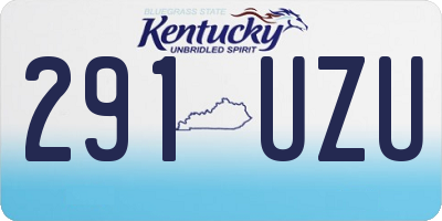 KY license plate 291UZU