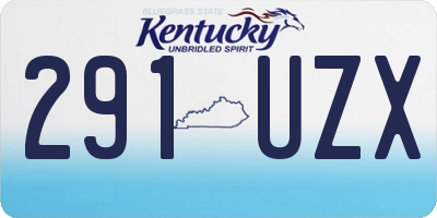 KY license plate 291UZX