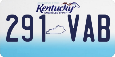 KY license plate 291VAB