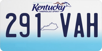 KY license plate 291VAH