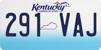 KY license plate 291VAJ