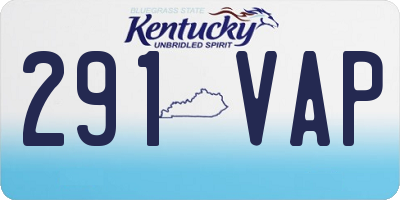 KY license plate 291VAP