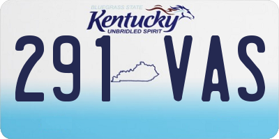 KY license plate 291VAS