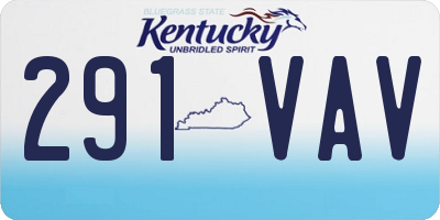 KY license plate 291VAV
