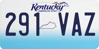 KY license plate 291VAZ