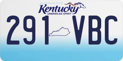 KY license plate 291VBC