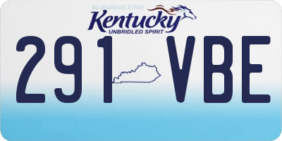 KY license plate 291VBE