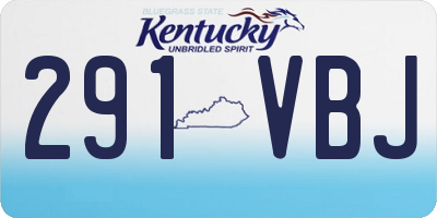 KY license plate 291VBJ
