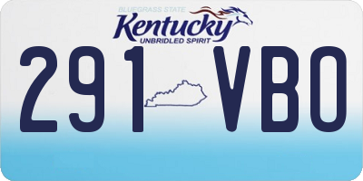 KY license plate 291VBO
