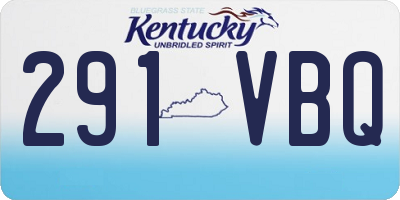 KY license plate 291VBQ