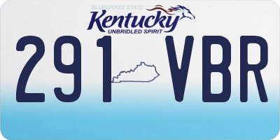 KY license plate 291VBR