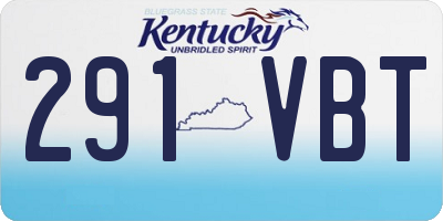 KY license plate 291VBT