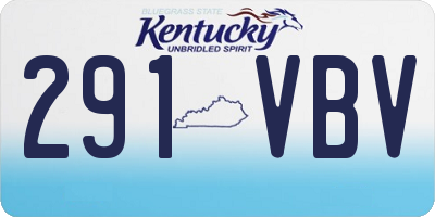 KY license plate 291VBV