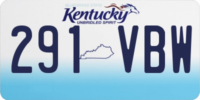 KY license plate 291VBW