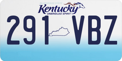KY license plate 291VBZ