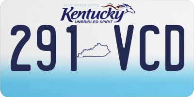 KY license plate 291VCD