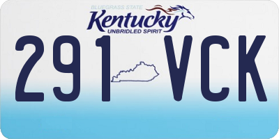 KY license plate 291VCK