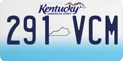 KY license plate 291VCM