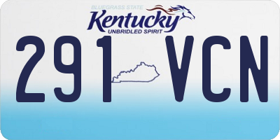 KY license plate 291VCN