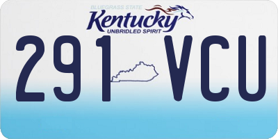 KY license plate 291VCU