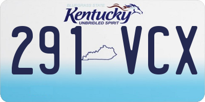 KY license plate 291VCX
