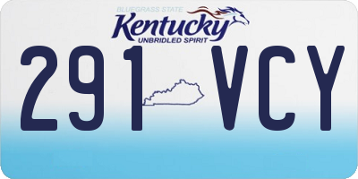 KY license plate 291VCY