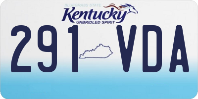 KY license plate 291VDA