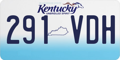 KY license plate 291VDH