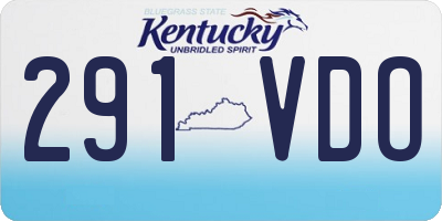 KY license plate 291VDO
