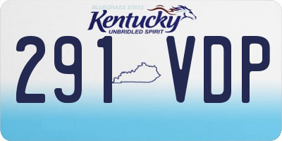 KY license plate 291VDP