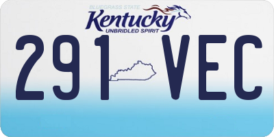 KY license plate 291VEC