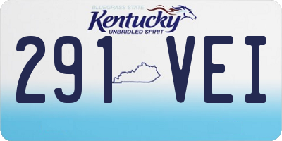 KY license plate 291VEI