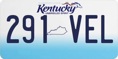 KY license plate 291VEL
