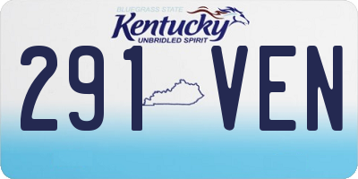 KY license plate 291VEN