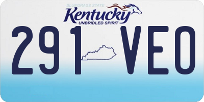 KY license plate 291VEO
