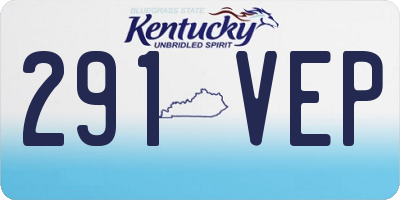 KY license plate 291VEP