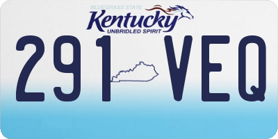 KY license plate 291VEQ