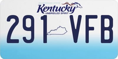 KY license plate 291VFB
