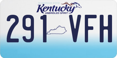 KY license plate 291VFH