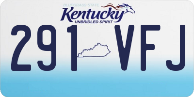 KY license plate 291VFJ