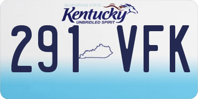 KY license plate 291VFK