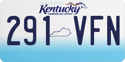 KY license plate 291VFN