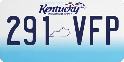 KY license plate 291VFP