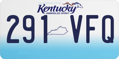 KY license plate 291VFQ