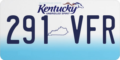 KY license plate 291VFR