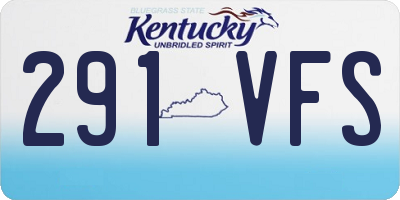 KY license plate 291VFS