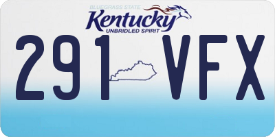 KY license plate 291VFX