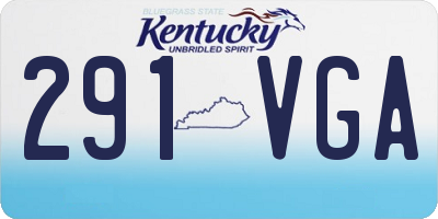KY license plate 291VGA