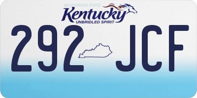 KY license plate 292JCF