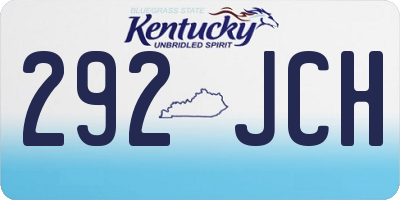 KY license plate 292JCH